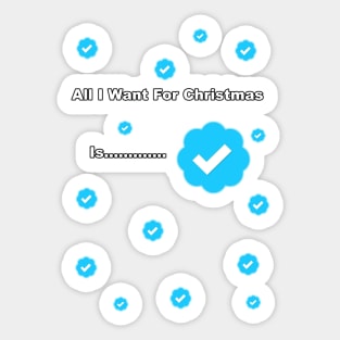 Blue Tick Christmas Sticker